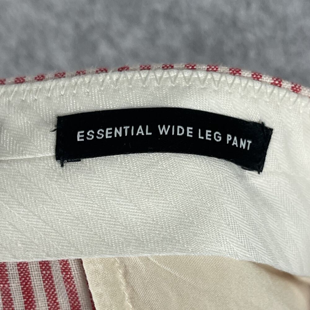 J.Crew Essential Wide Leg Linen Pant Womens 14 Red Striped Trouser High Rise - Picture 13 of 16
